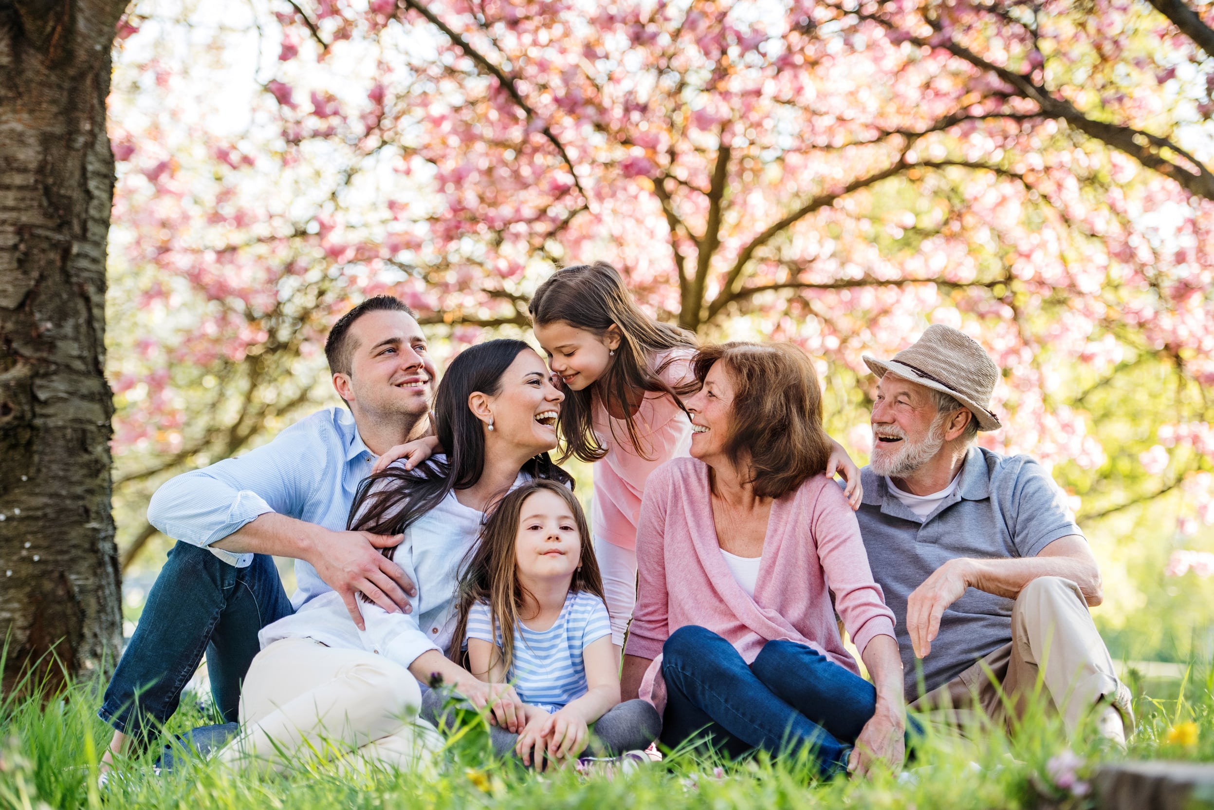 A family enjoying the security of long-term investments